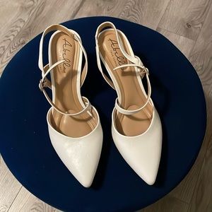 Abella White Slingback Heels